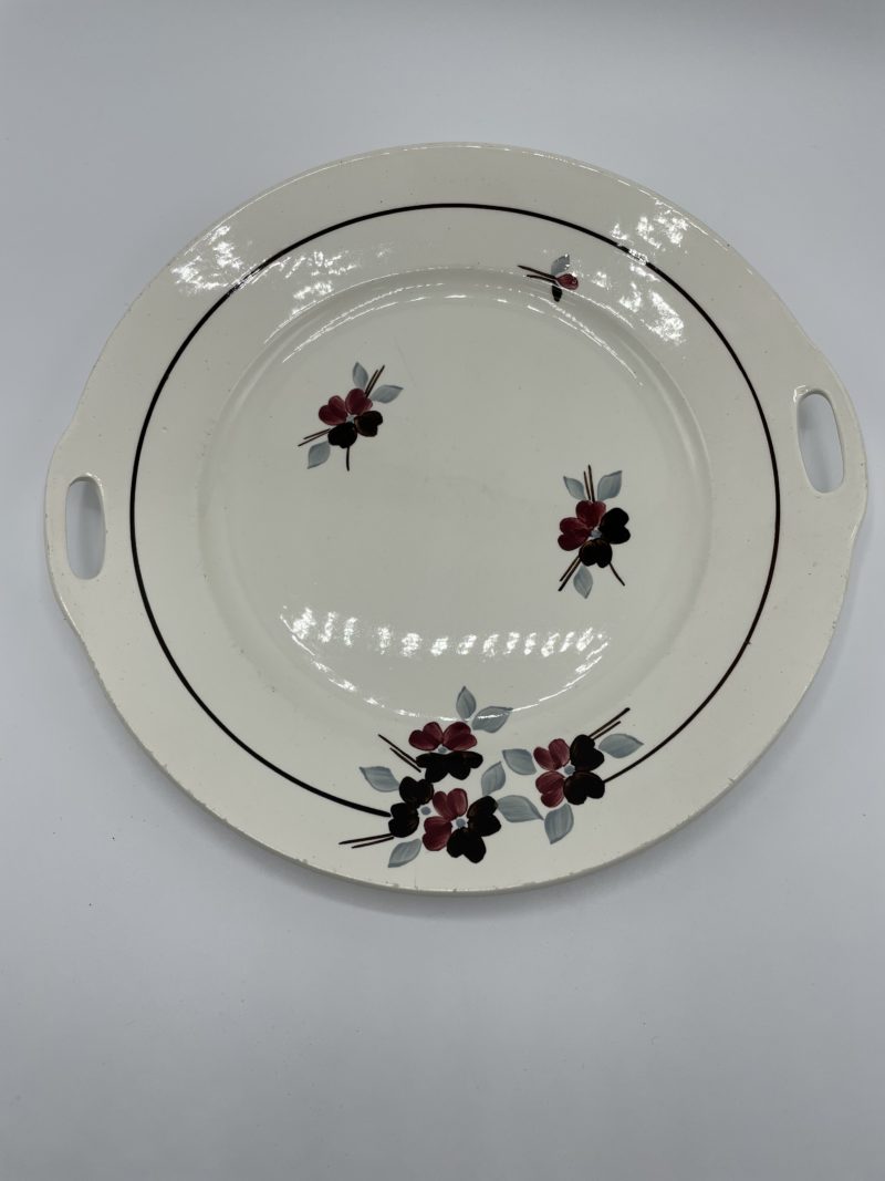 assiette plat vintage saint amand porcelaine fleur