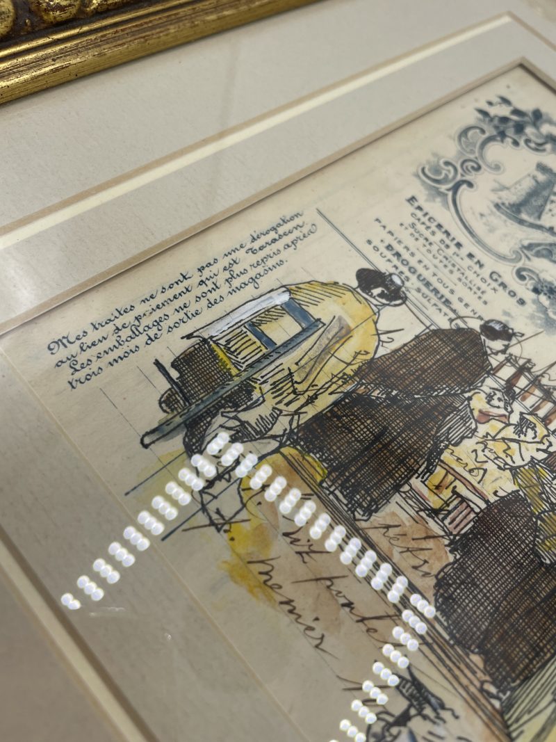 Illustration à l'encre arlésiennes sur facture de 1921 – Image 6
