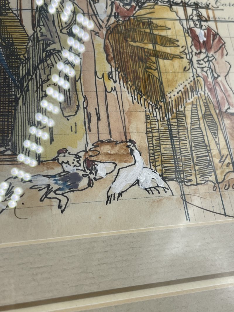 Illustration à l'encre arlésiennes sur facture de 1921 – Image 3