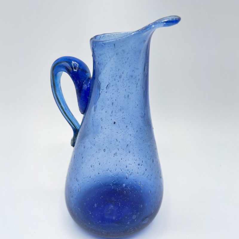 bibelot carafe deco verre souffle bleu