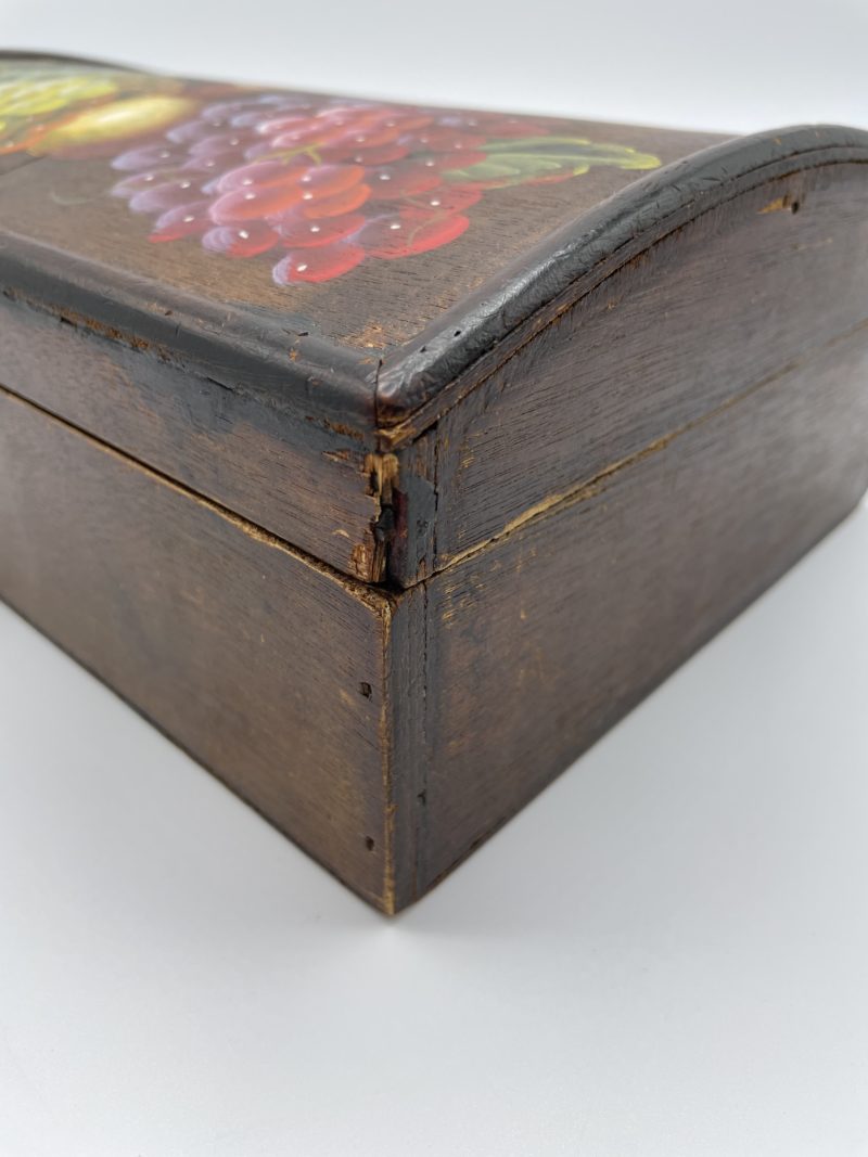Coffret en bois vintage pour bouteilles décor peint à la main – Image 2