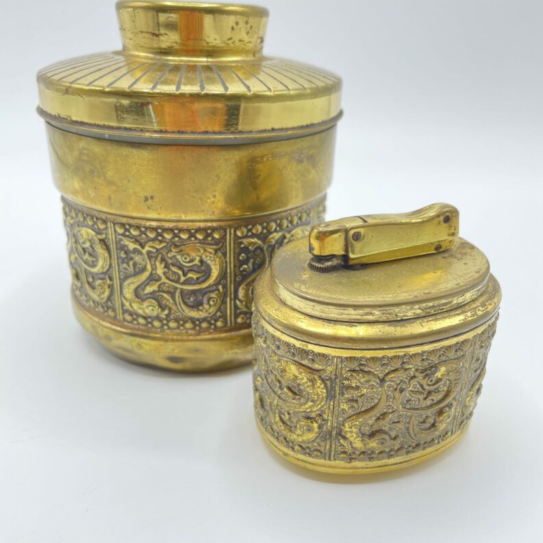 ensemble fumeur vintage laiton briquet