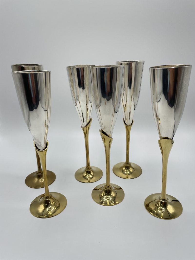 flute champagne laiton metal argent