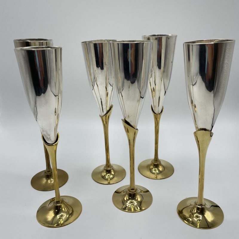 flute champagne laiton metal argent