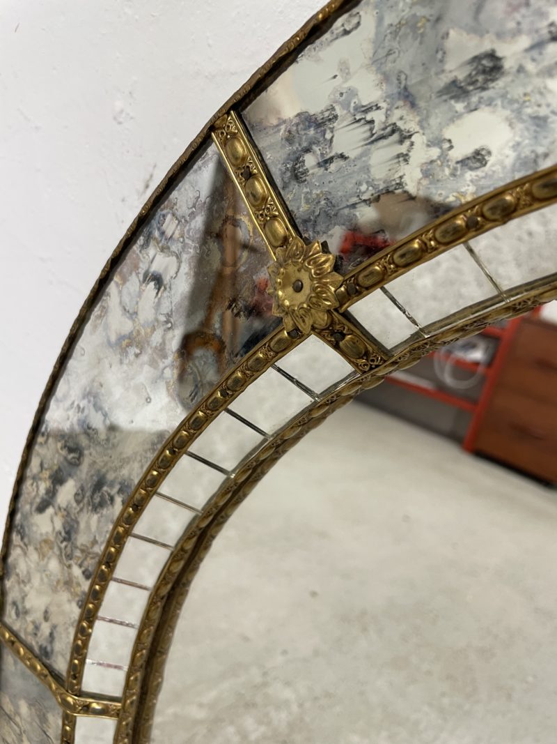 Grand miroir vintage à facettes à mosaïque nuage – Image 6