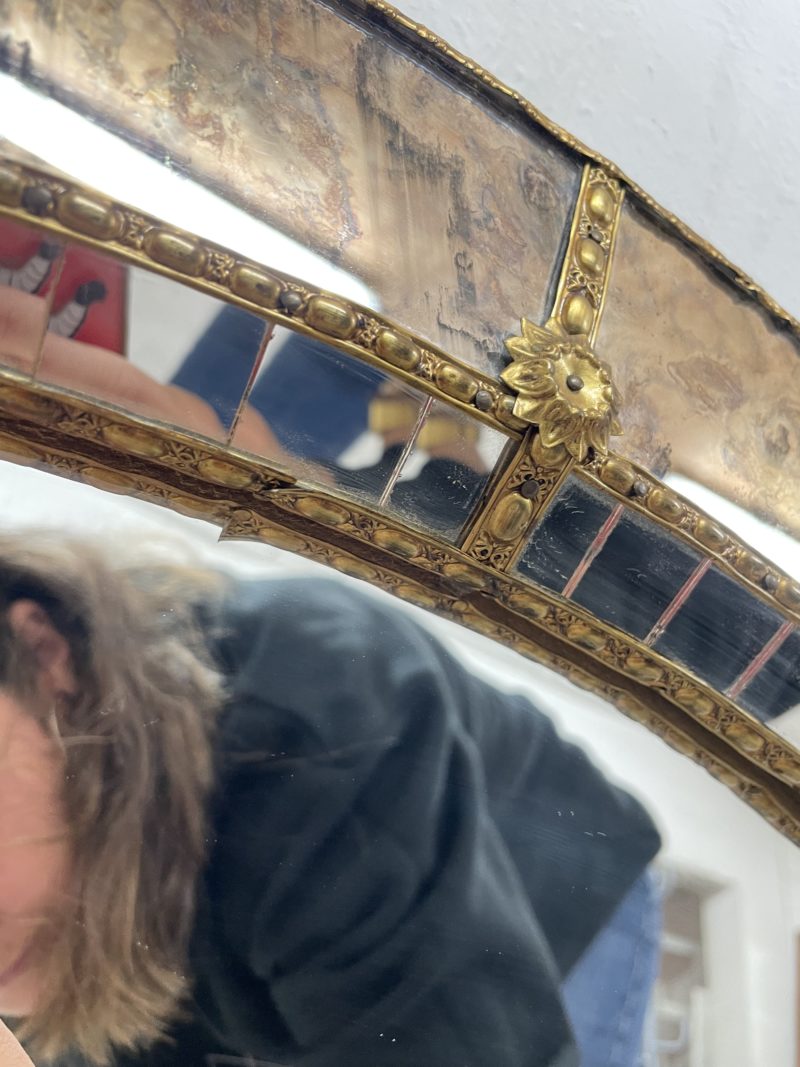 Grand miroir vintage à facettes à mosaïque nuage – Image 7