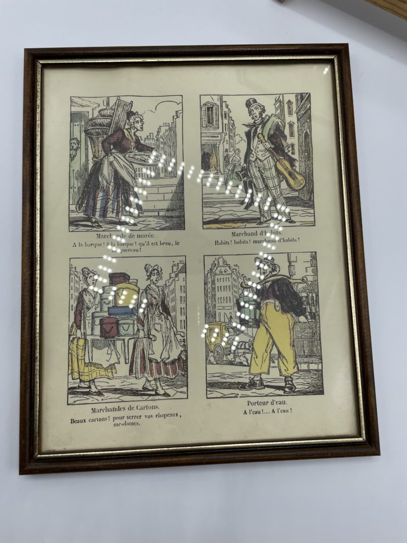 Duo cadres en bois illustrations marchands de Paris cris de Paris – Image 4