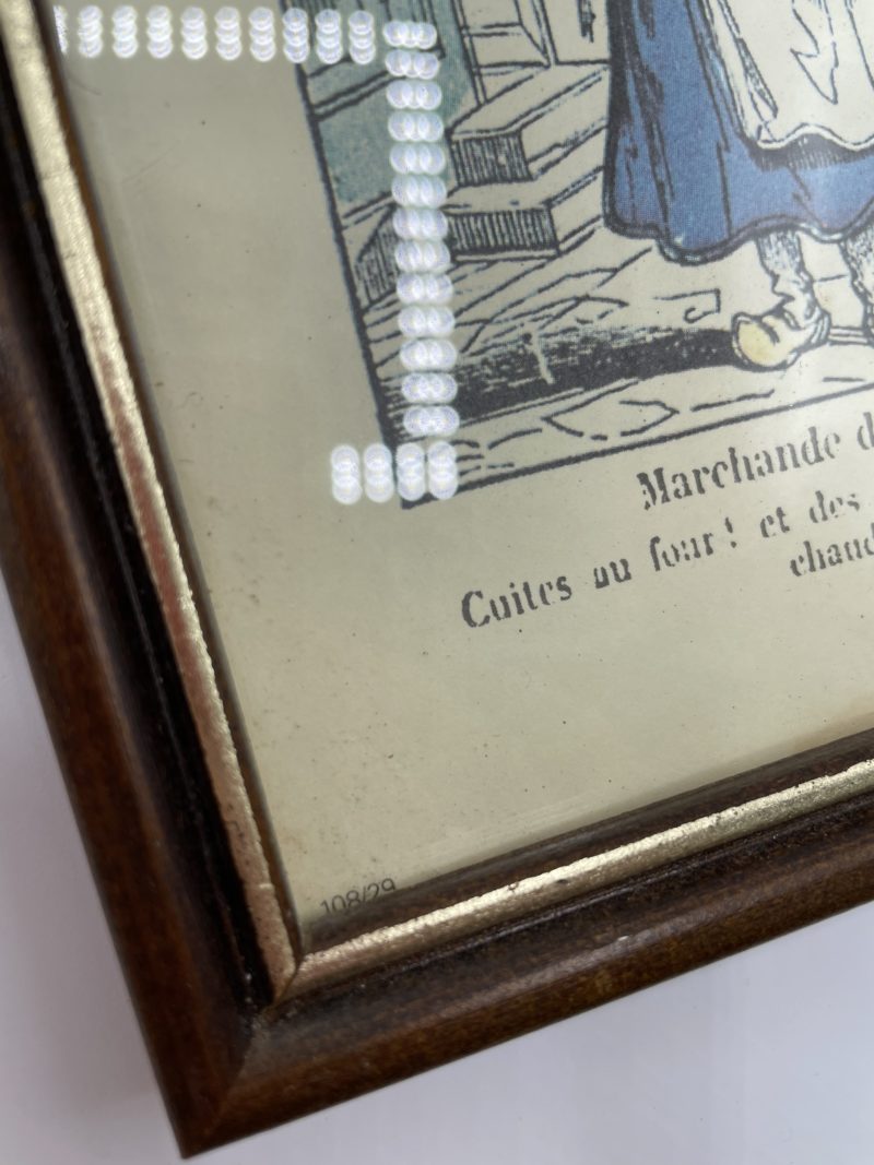 Duo cadres en bois illustrations marchands de Paris cris de Paris – Image 3