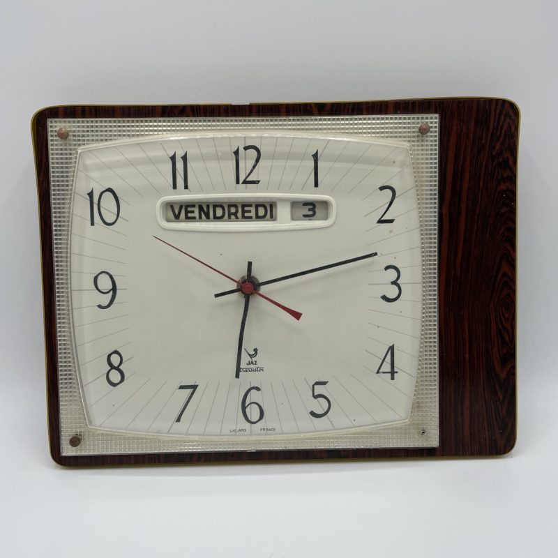 horloge murale ancienne calendrier jaz transistor