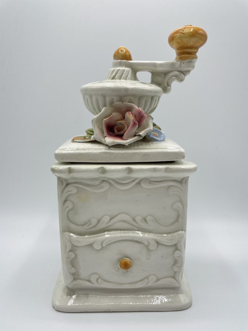 boite porcelaine blanc moulin cafe vintage