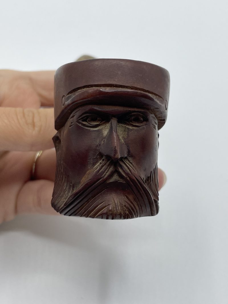 Pipe ancienne vintage en bois de bruyère sculptée militaire ROPP – Image 5
