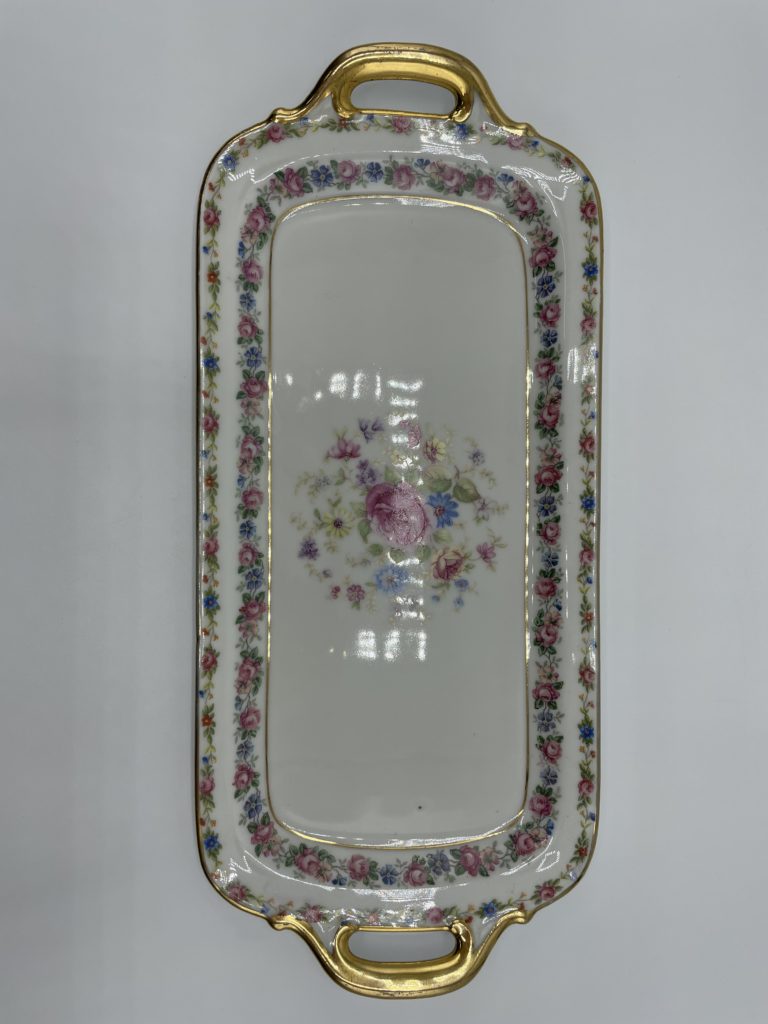 PLAT A CAKE EN PORCELAINE SPRING PARADE 35 X 15 CM- EASYLIFE
