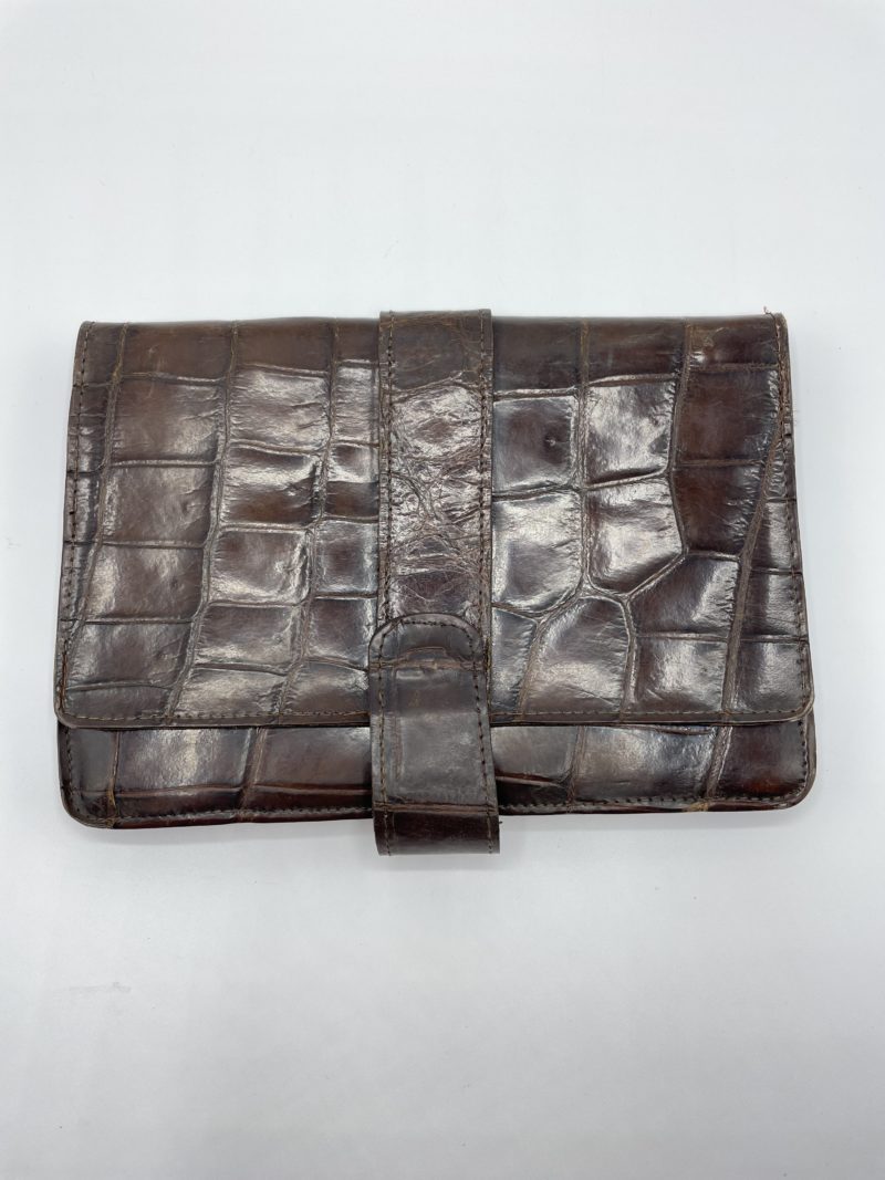 pochette vintage cuir crocodile