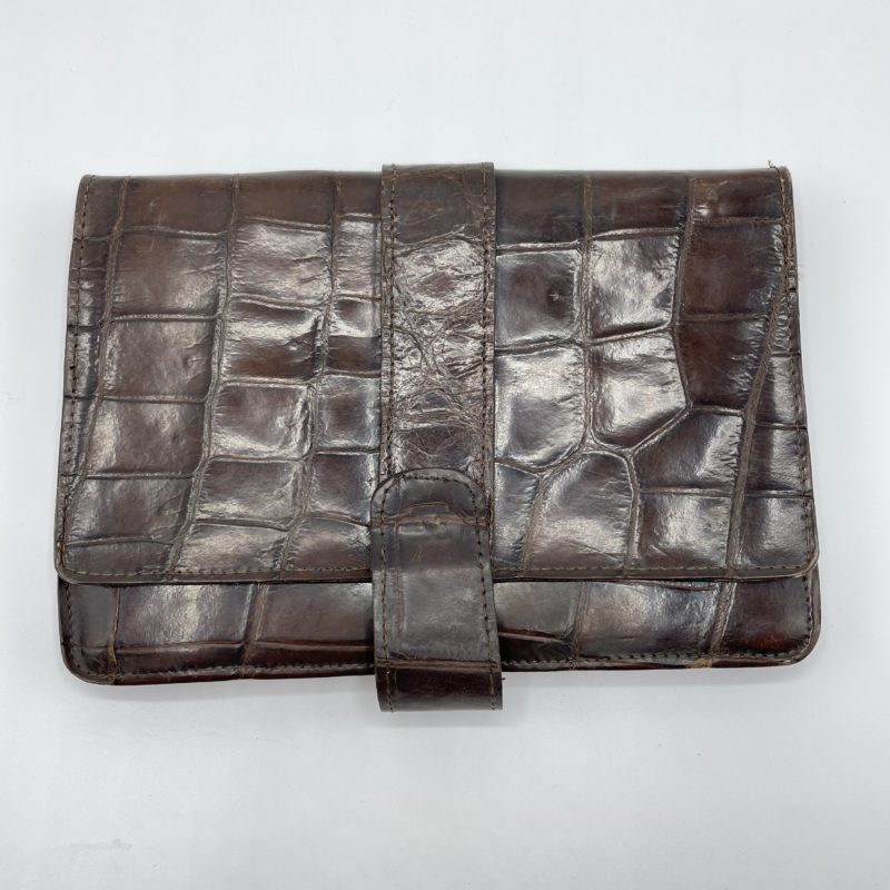 pochette vintage cuir crocodile