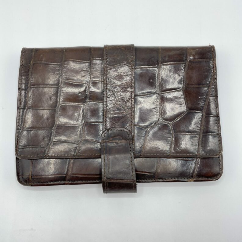 pochette vintage cuir crocodile
