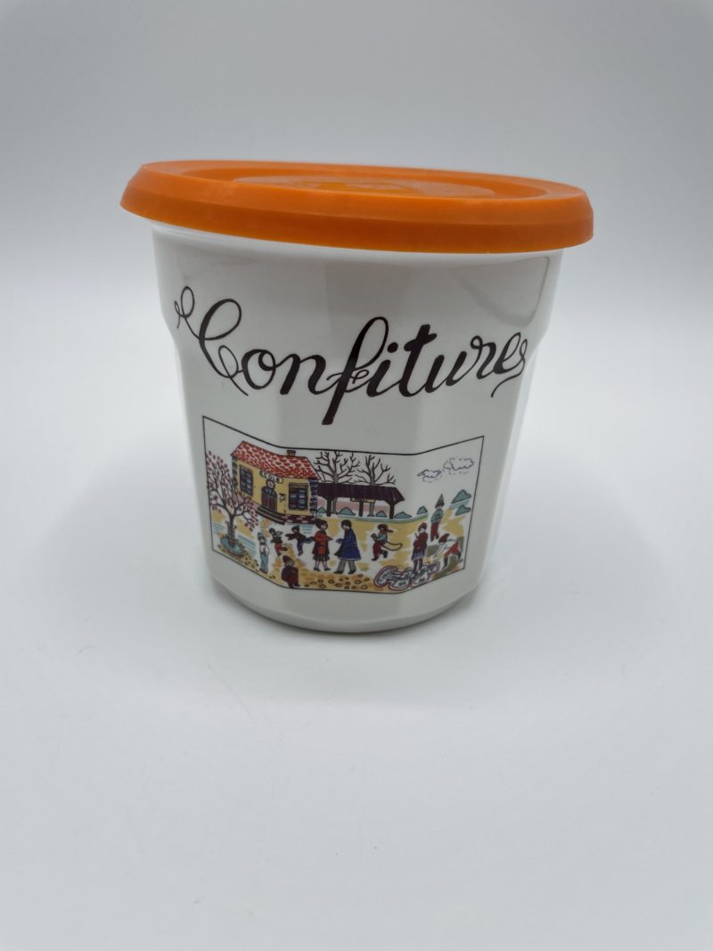 pot confiture vintage porcelaine revol arcopal organge ecole maitresse