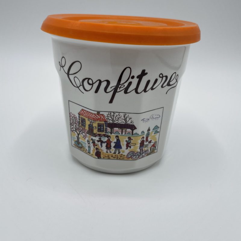 pot confiture vintage porcelaine revol arcopal organge ecole maitresse