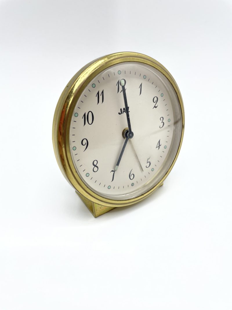 Réveil vintage métal doré – Image 3