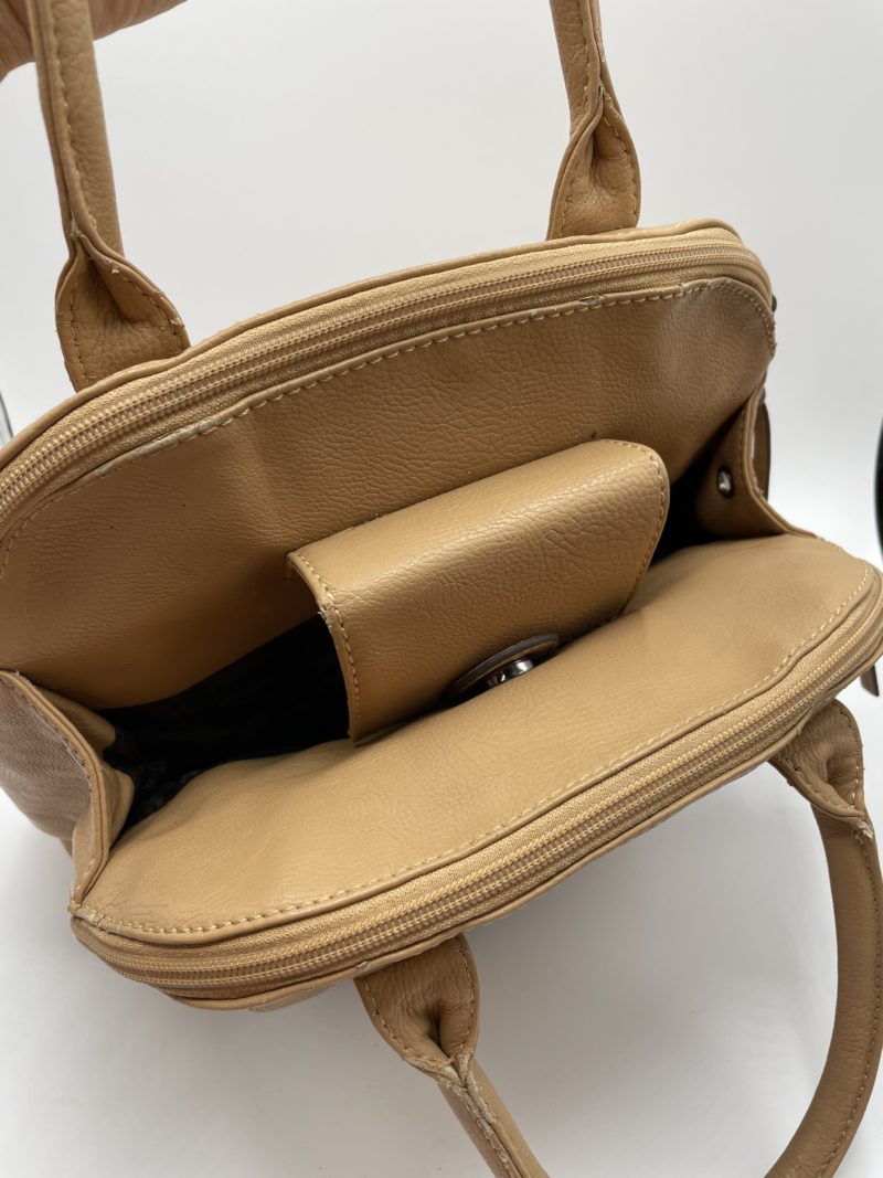 Sac à main en cuir souple beige MAC DOUGLAS – Image 2