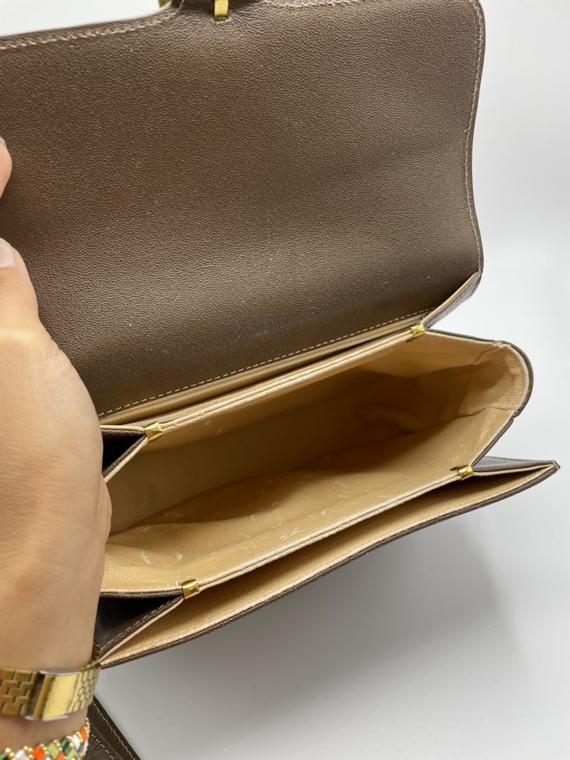 Sac en cuir bandoulière chocolat LANCEL Paris – Image 12