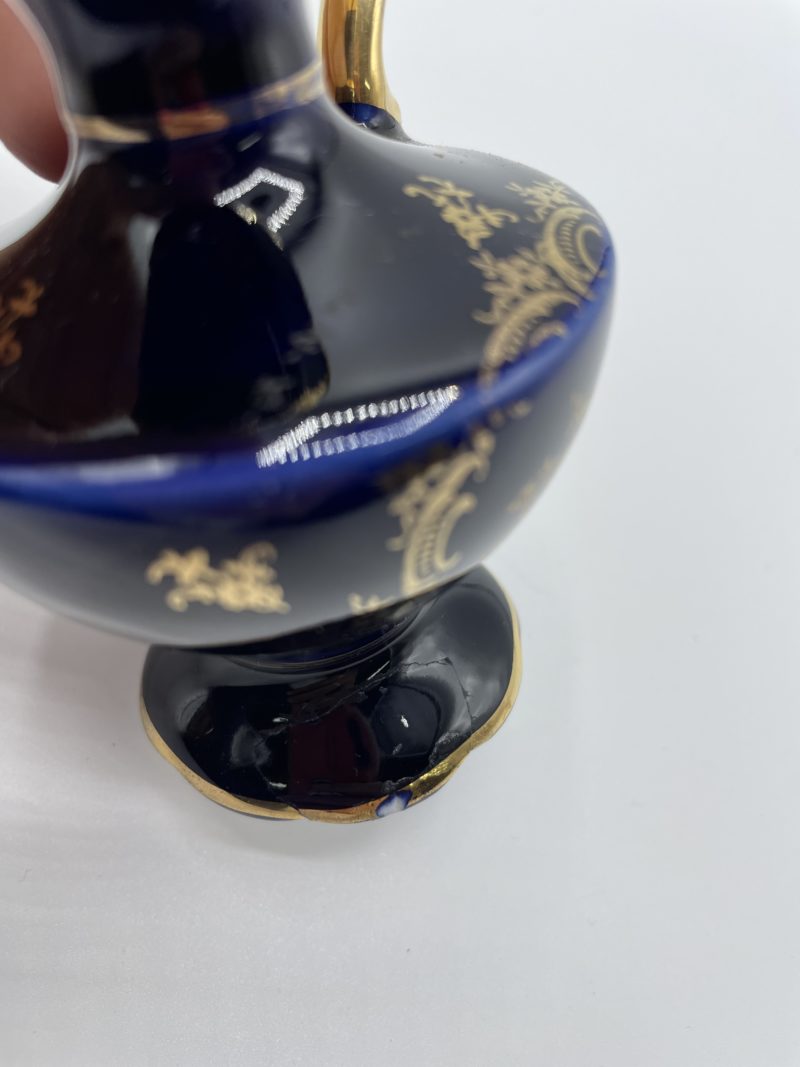 Soliflore porcelaine du Lys Royal bleu marine et or – Image 8