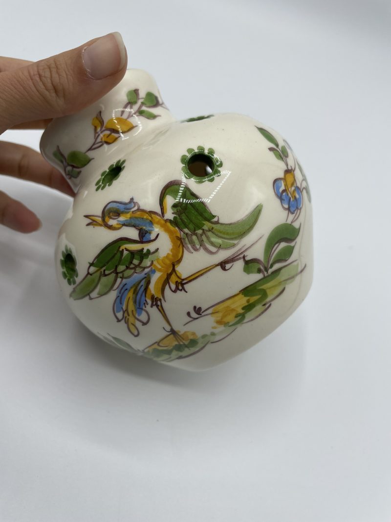Vase vintage boule pique fleur Moustiers – Image 4