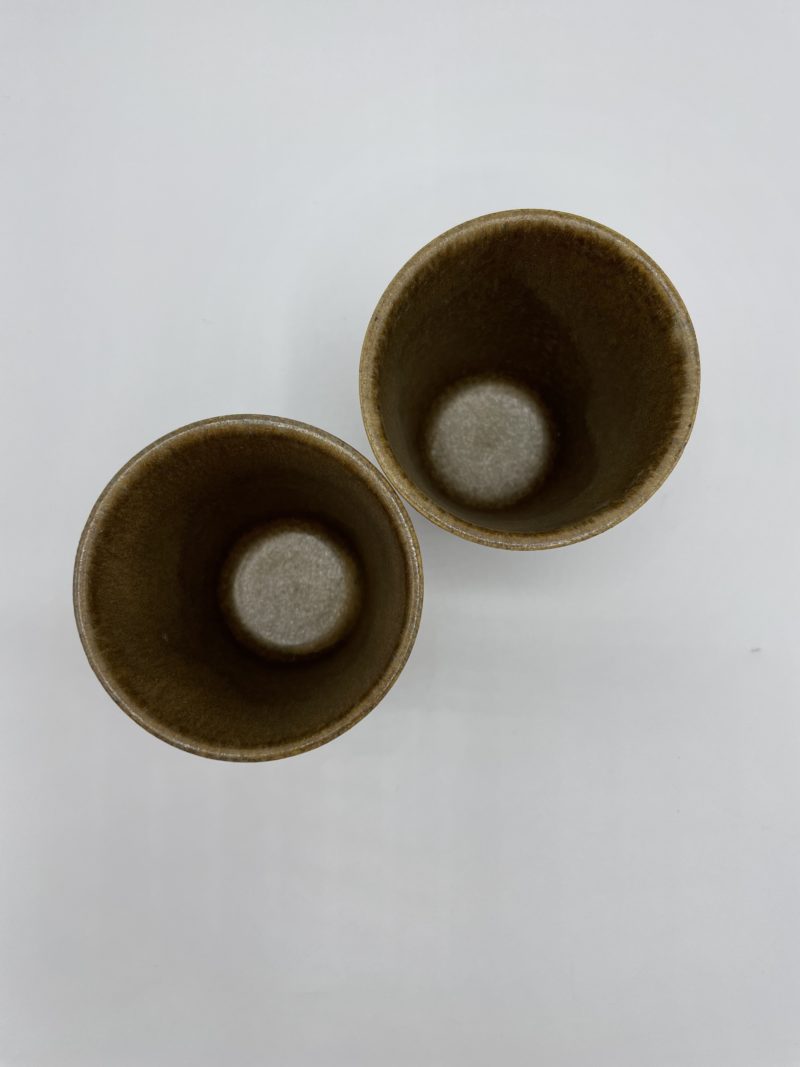 Duo de verres gobelets vintage en grès DIGOIN – Image 3