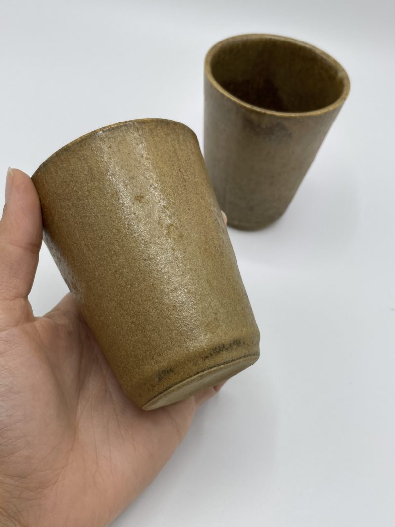 Duo de verres gobelets vintage en grès DIGOIN – Image 4
