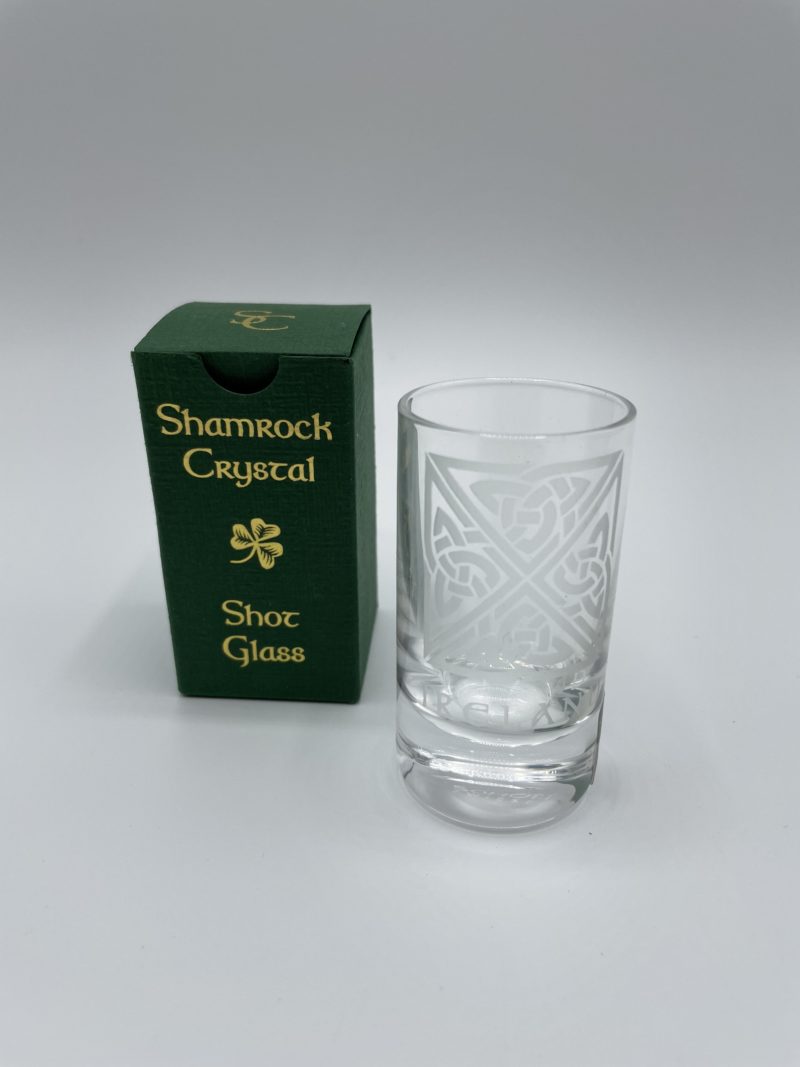 verre shot cristal irlande shamrock crystal