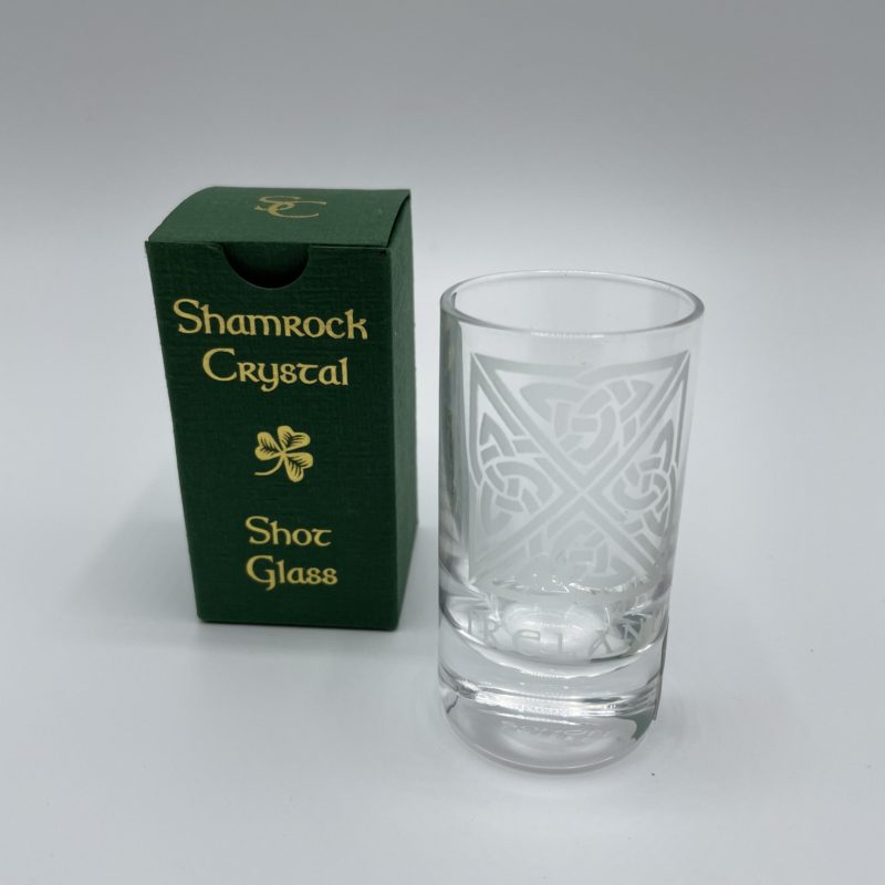 verre shot cristal irlande shamrock crystal