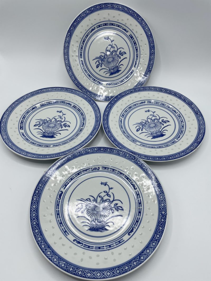 assiette asiatique chinoise bleu