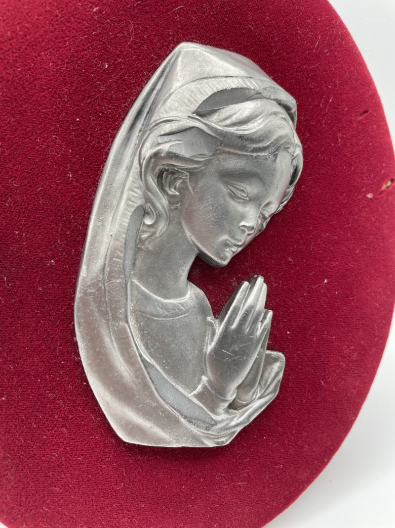 Cadre chevalet de dévotion Vierge Marie et velours rouge – Image 7