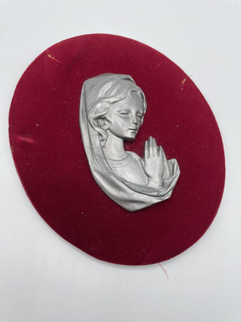 Cadre chevalet de dévotion Vierge Marie et velours rouge – Image 2
