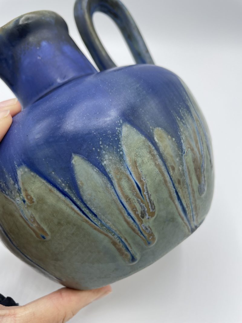 Carafe cruche pichet en grès vintage à coulures – Image 2