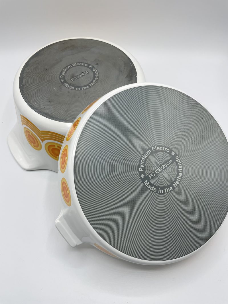 Batterie 2 cocottes de cuisine vintage orange PYROFLAM Netherlands – Image 6