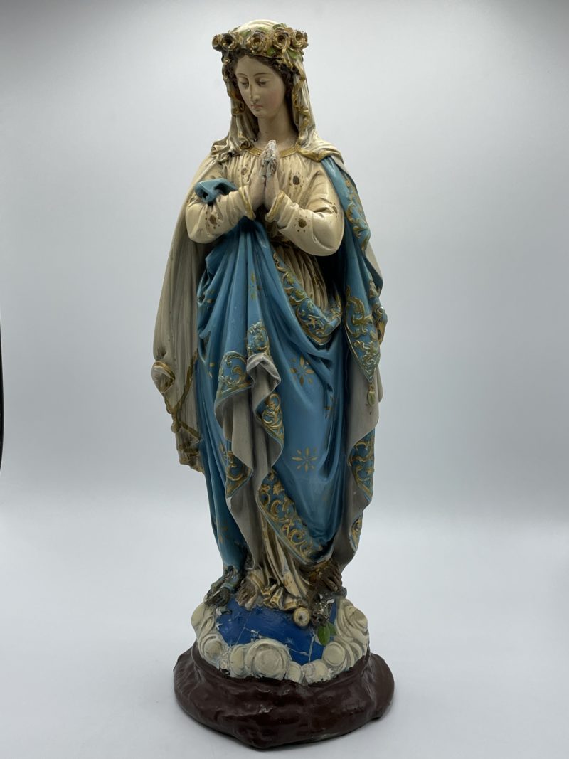 grande statue vierge marie miraculeuse bondieuserie vintage
