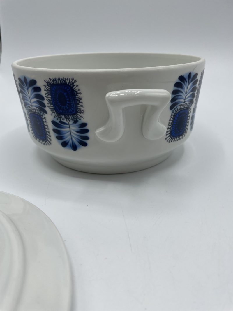 Plat porcelaine à feu ou légumier vintage Apilco décors LML sur Berry et Limoges – Image 5