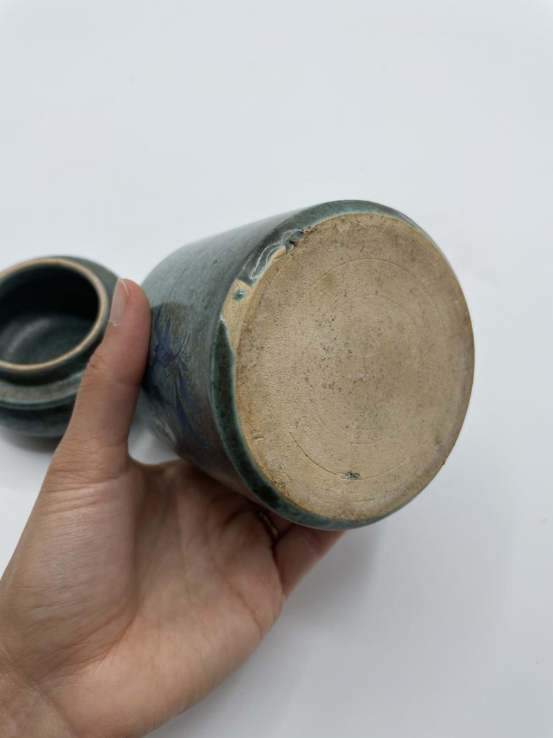 Bocal en terre cuite émaillé bleu – Image 3