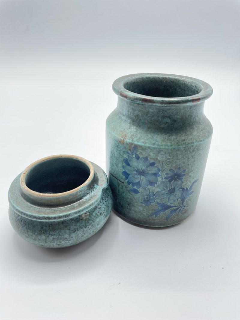 Bocal en terre cuite émaillé bleu – Image 2