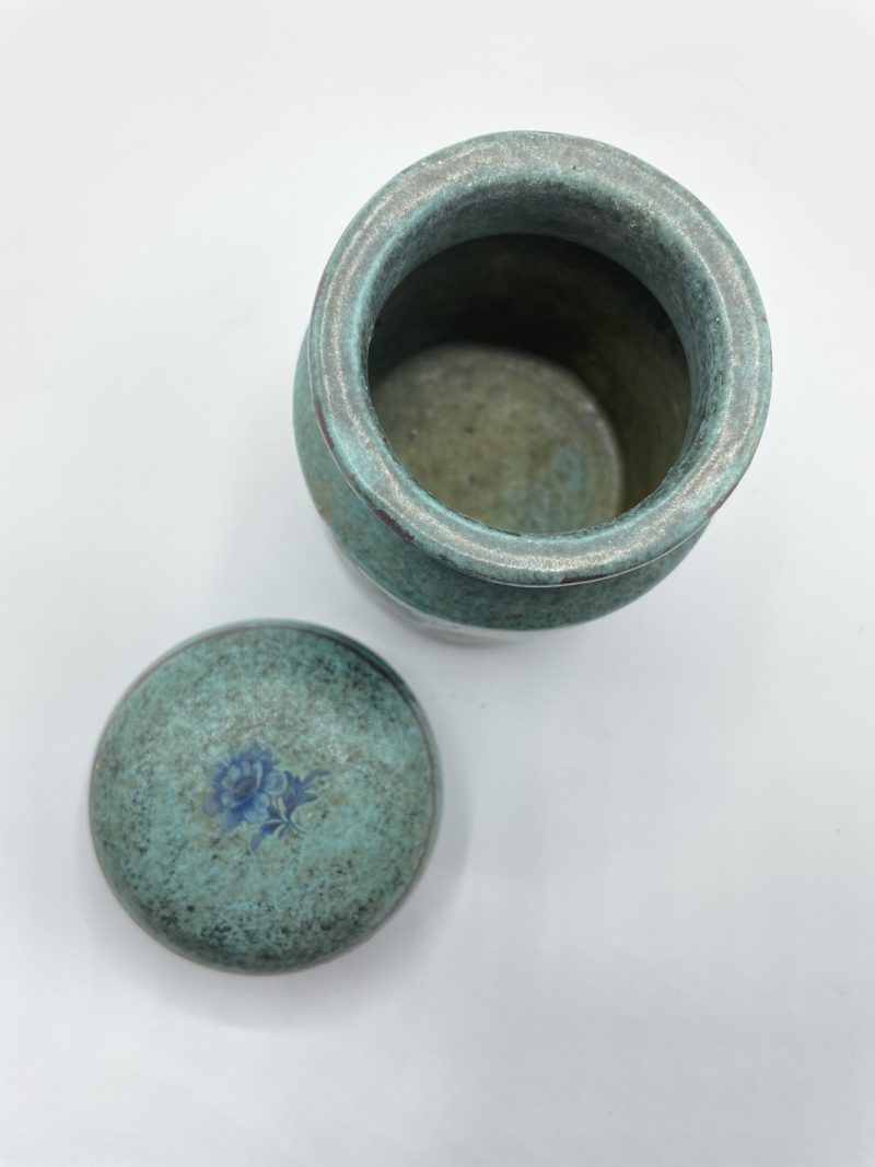 Bocal en terre cuite émaillé bleu – Image 4