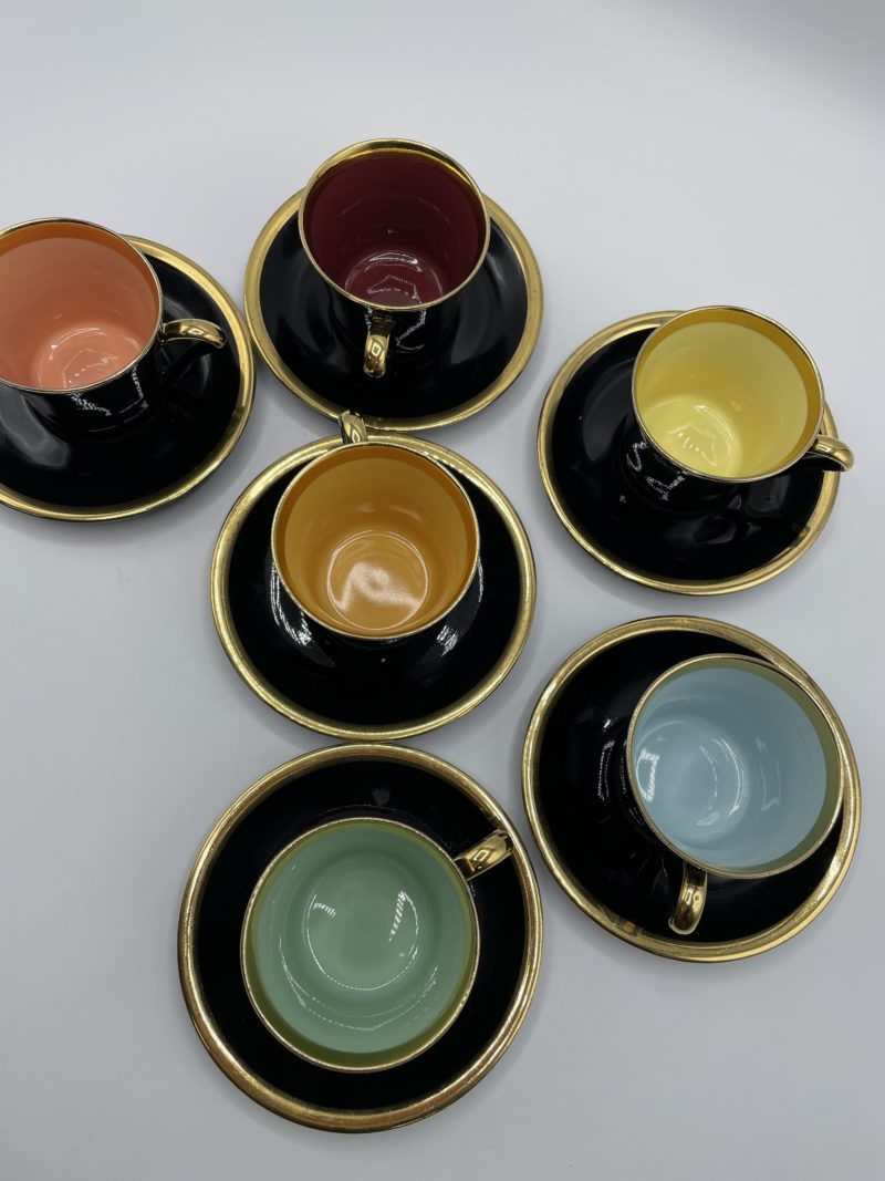 Service à café Porcelac noir or et couleurs en porcelaine – Image 6