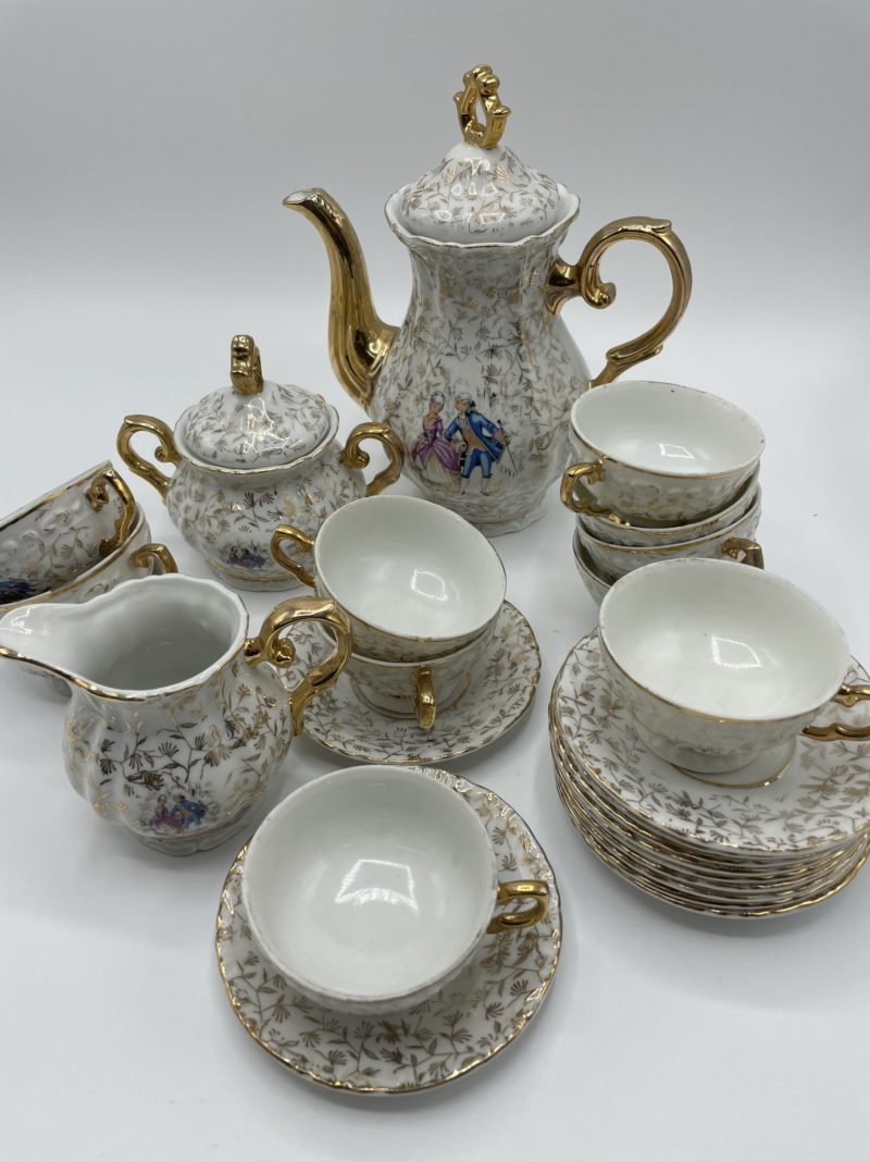 service the porcelaine italien rococo dore classique