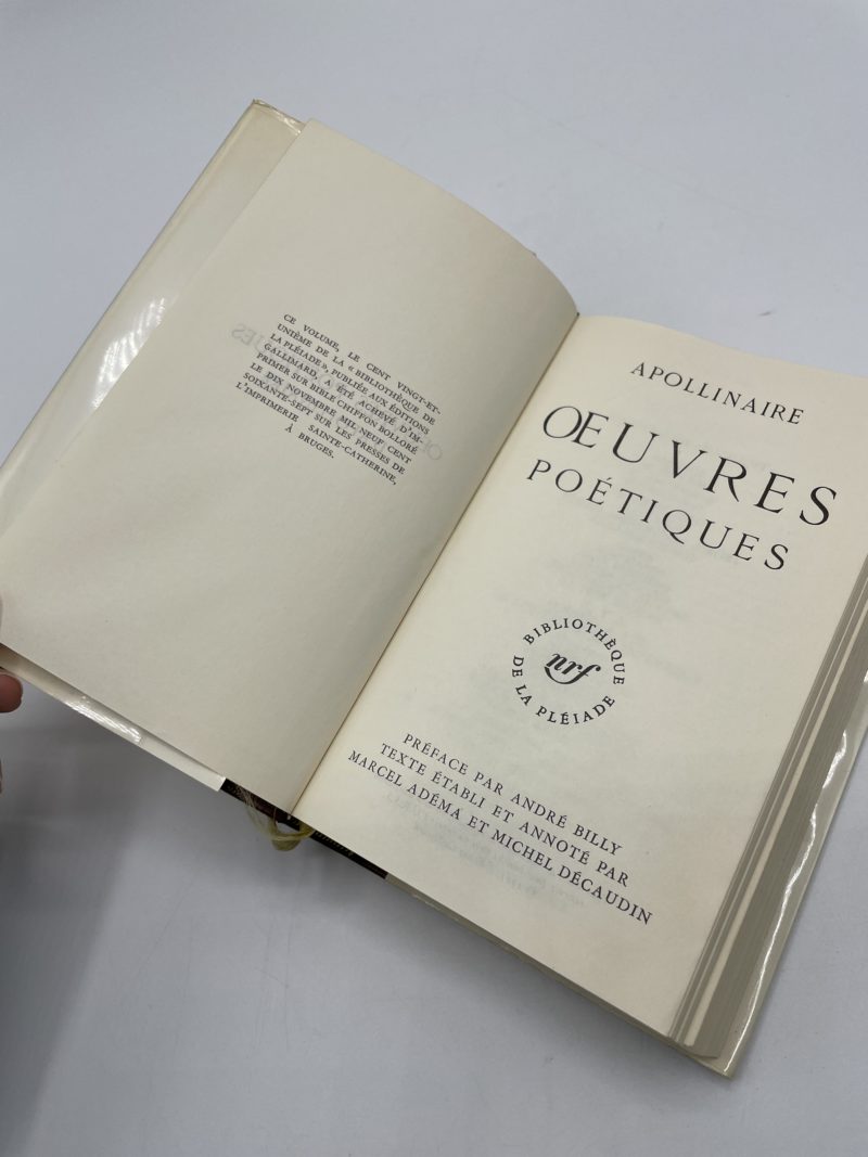 Apollinaire – Œuvres poétiques -  1967 – Bibliothèque de la Pléiade – Image 3