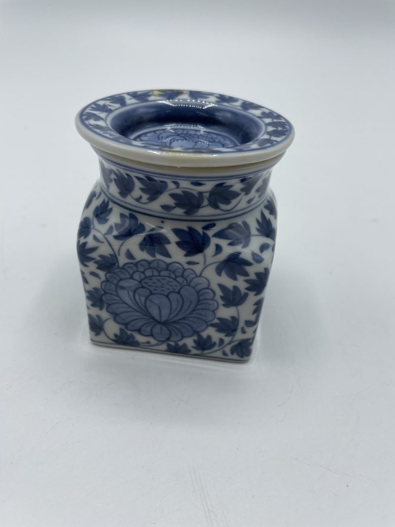 pot bibeot deco vintage porcelaine bleu thailande siam blue