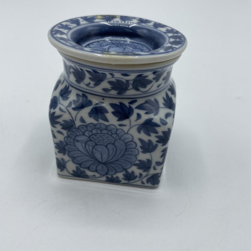 pot bibeot deco vintage porcelaine bleu thailande siam blue