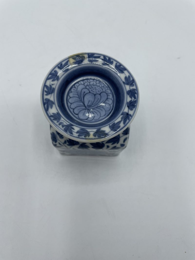 Petit pot  carré en porcelaine vintage Siam Blue Thaïlande – Image 4