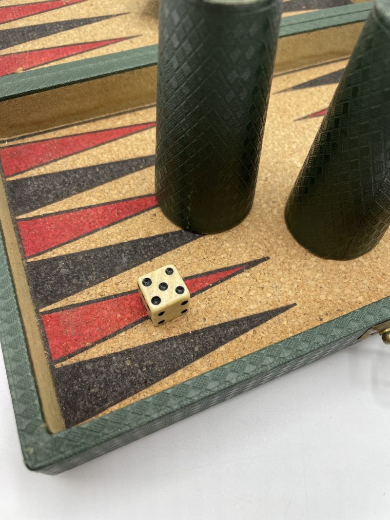 Boîte de jeu vintage backgammon – Image 2