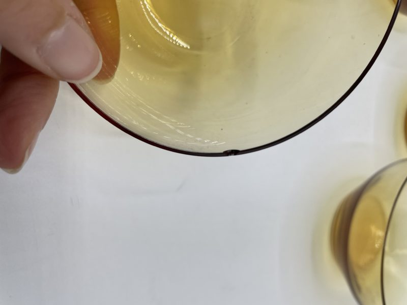 Lot de 5 petits bols en verre vintage ocre – Image 2