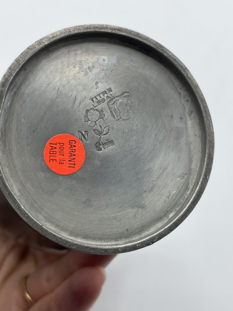Petite carafe cruche en étain titre légal LH – Image 4
