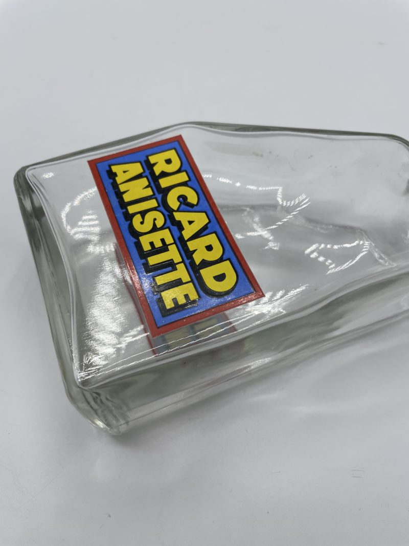 Carafe rectangulaire en verre vintage Ricard Anisette – Image 2